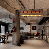 Rectangular Wooden Frame Vintage Dining Pendant Light - Clowas