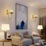 Round Glass Black Living Room Wall Light - Clowas