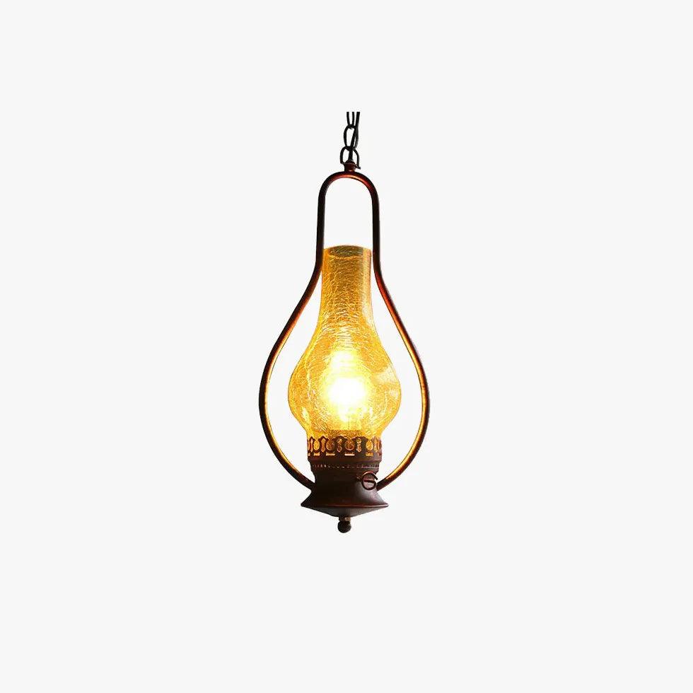 Vintage Oil Lamp-Shaped Glass Pendant Light - Clowas