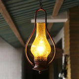 Vintage Oil Lamp-Shaped Glass Pendant Light - Clowas