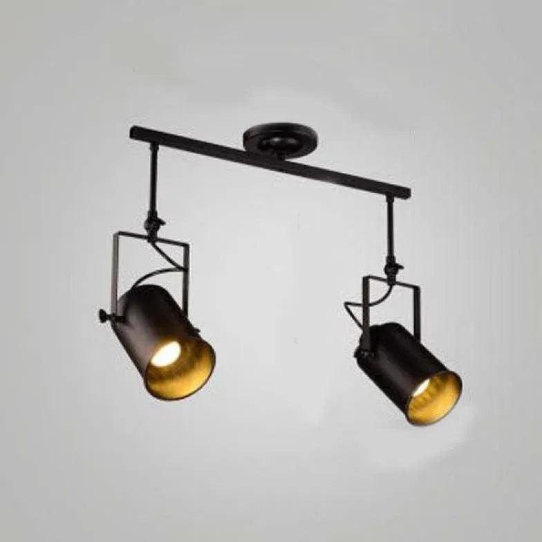 Three-Light Black Metal Ceiling Light - Clowas