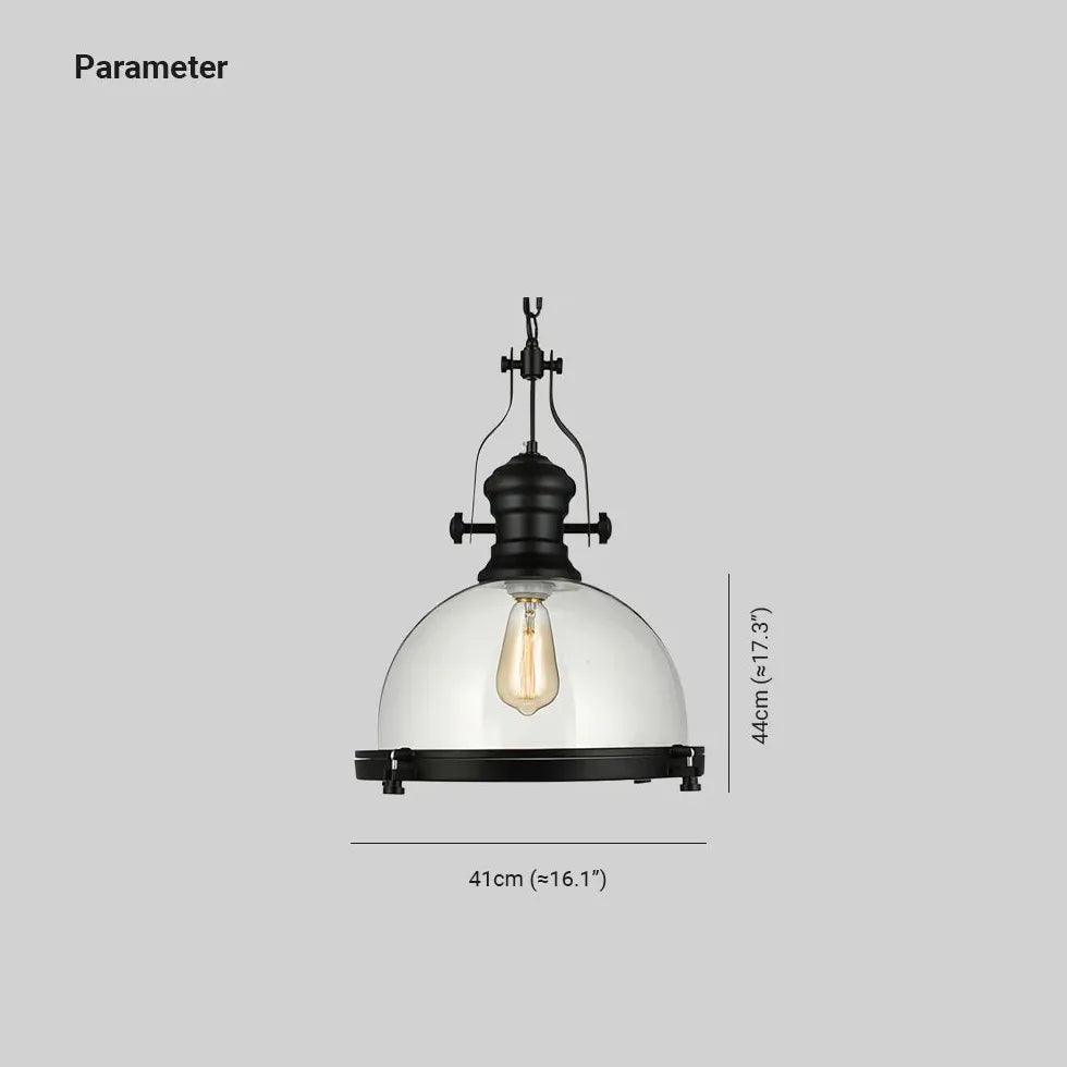 Hemisphere Lantern Design Black Industrial Pendant Light - Clowas