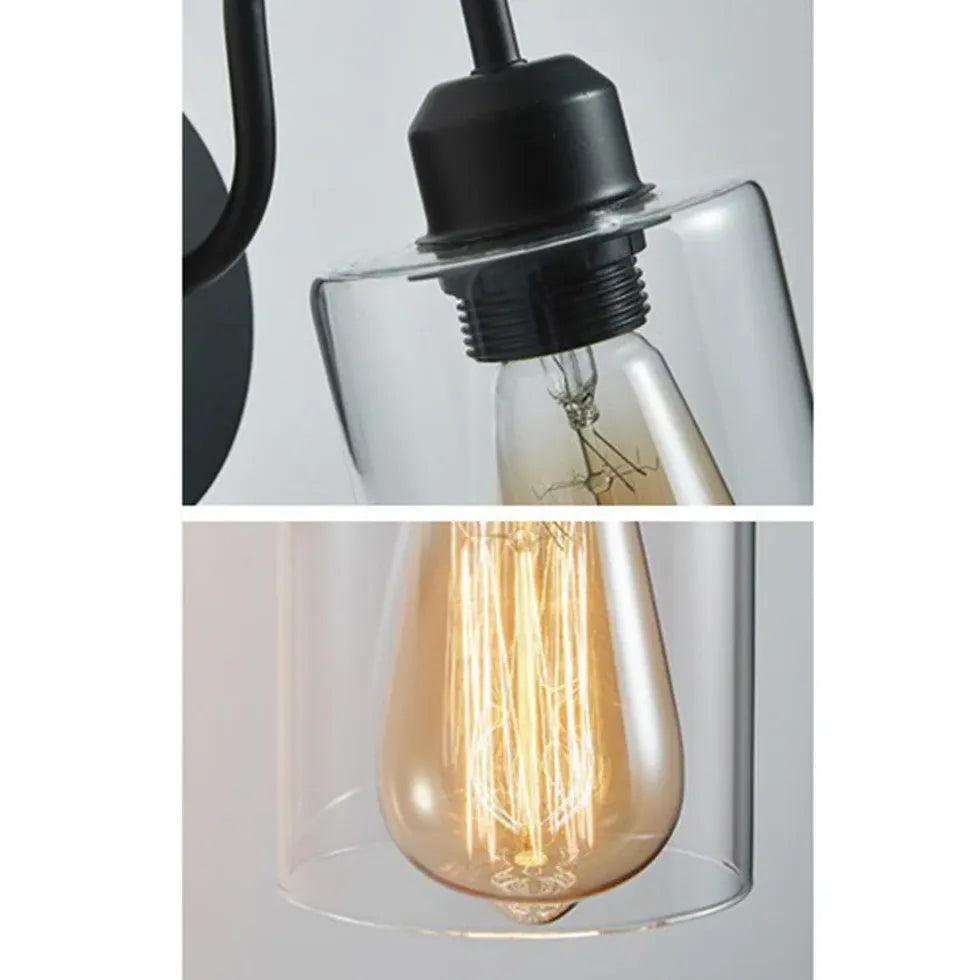 Black Glass Wall Lights Indoor Modern - Clowas