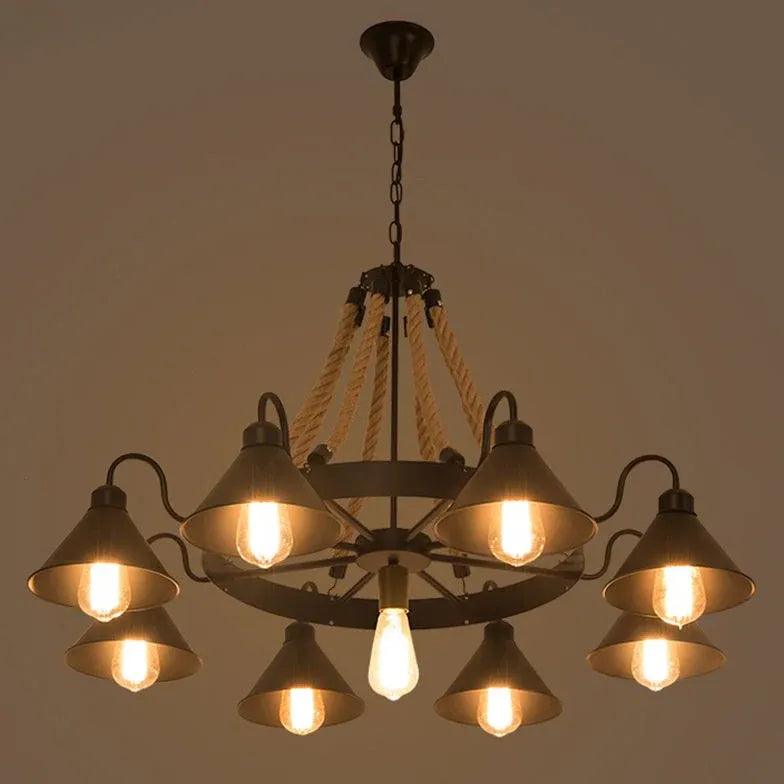 Wheel-Shaped Radiant Design Vintage Chandelier - Clowas
