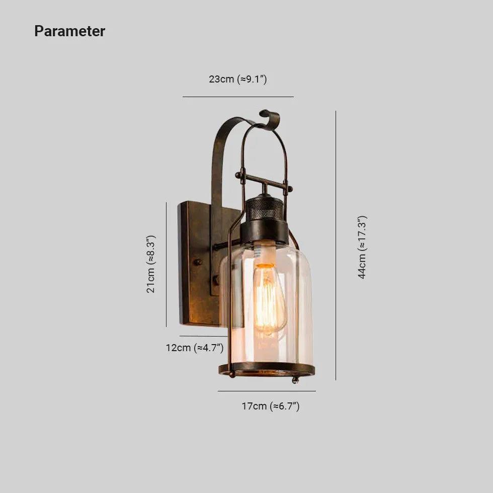 Iron Glass Lantern Vintage Wall Lights - Clowas