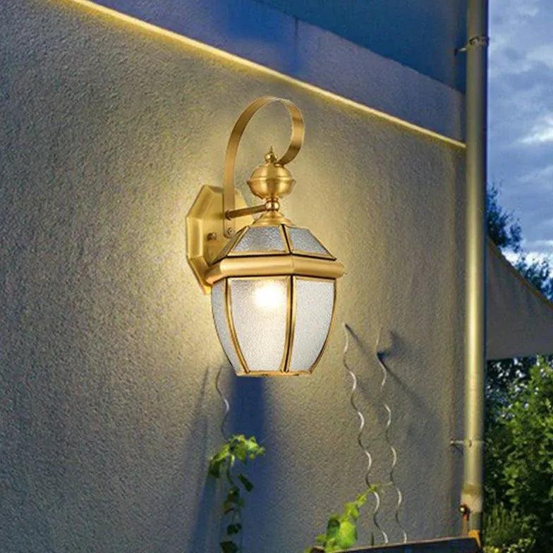 Vintage Brass Outdoor Lantern Lights - Clowas