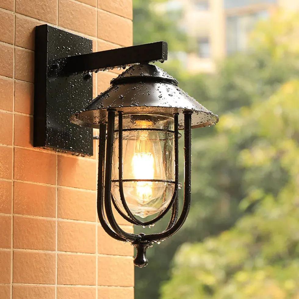 Corner Outdoor Lighting Black Glass - Clowas