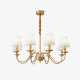 Multi-Light White Shade Gold Vintage Chandelier - Clowas
