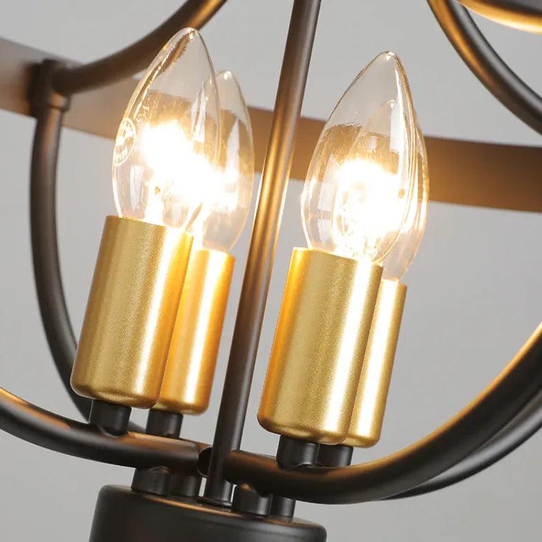 Round Metal Construction Industrial Vintage Pendant Light - Clowas