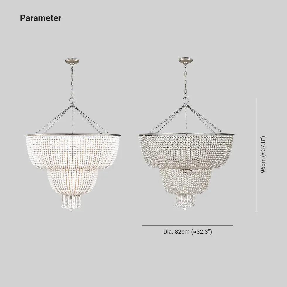 Multi-layered Crystal White Chandelier Pendant Light - Clowas