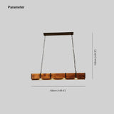 Rectangular Vintage Wooden Dining Room Pendant Light - Clowas