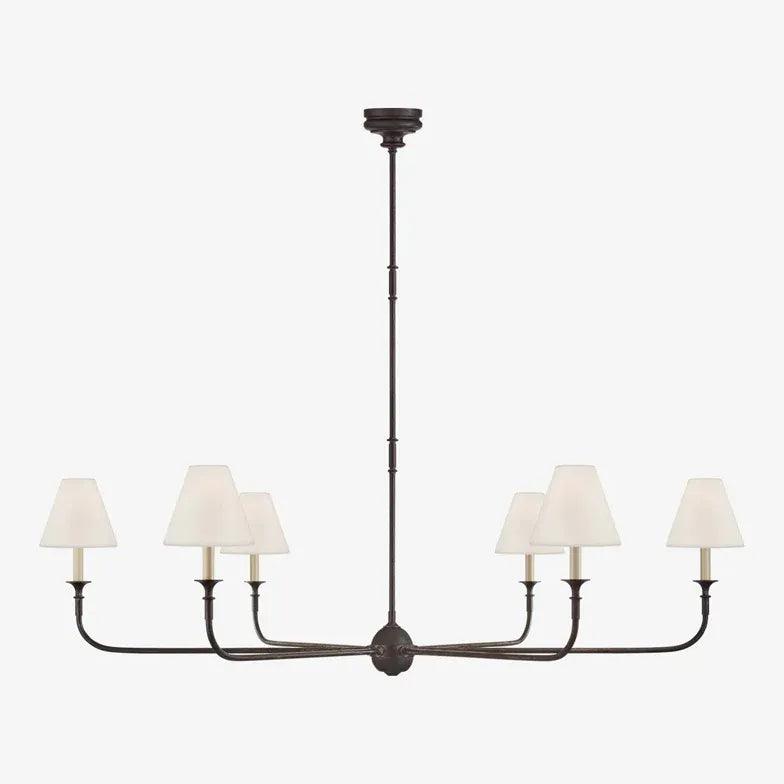 Six-Light White Shade Vintage Chandelier - Clowas