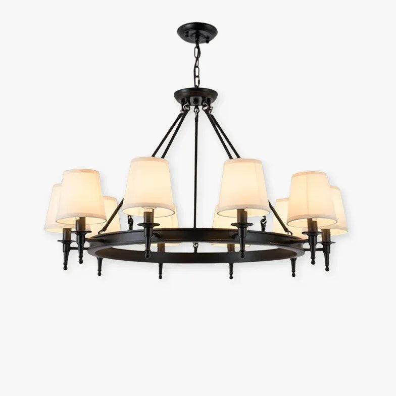Multi-Light Fabric Shade Industrial Living Room Chandelier - Clowas