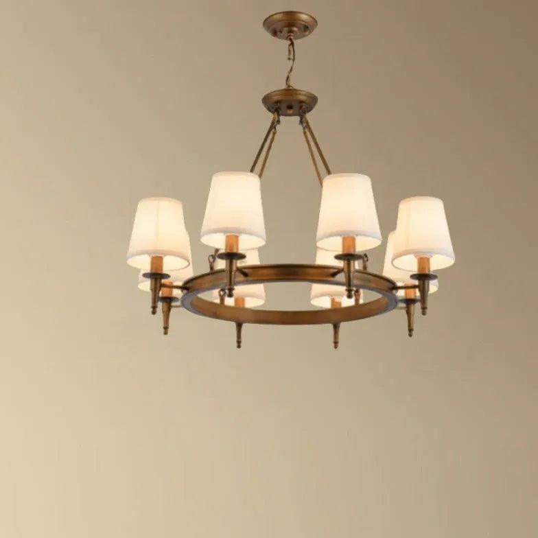 Multi-Light Fabric Shade Industrial Living Room Chandelier - Clowas