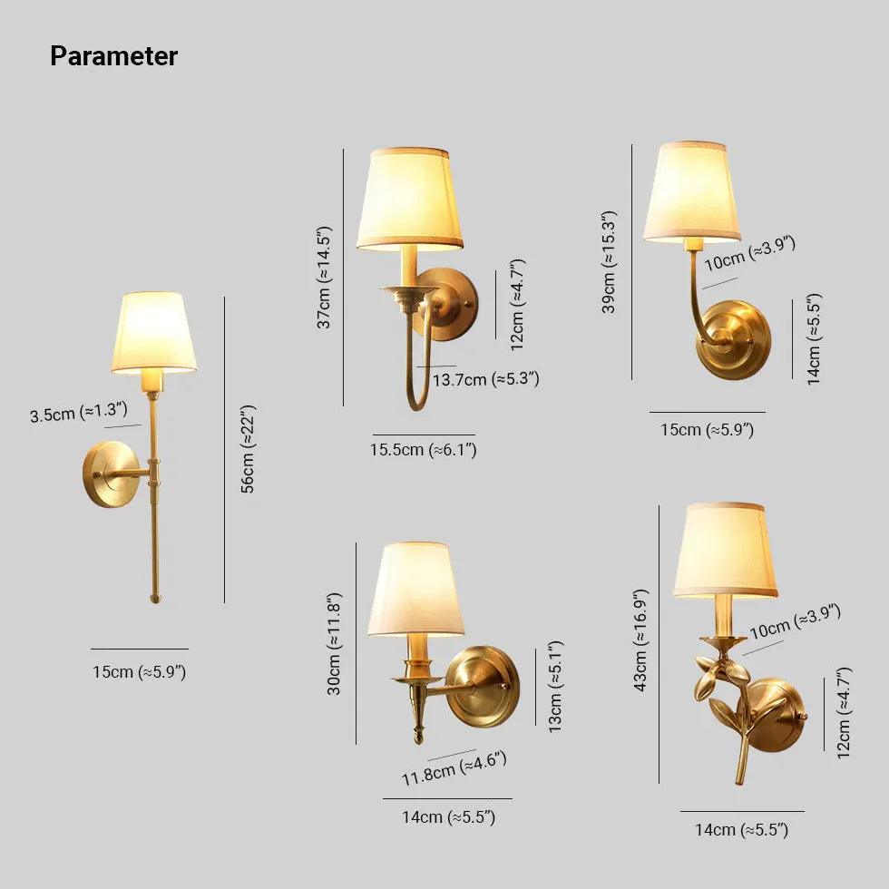 fabric wall lights indoor gold - Clowas