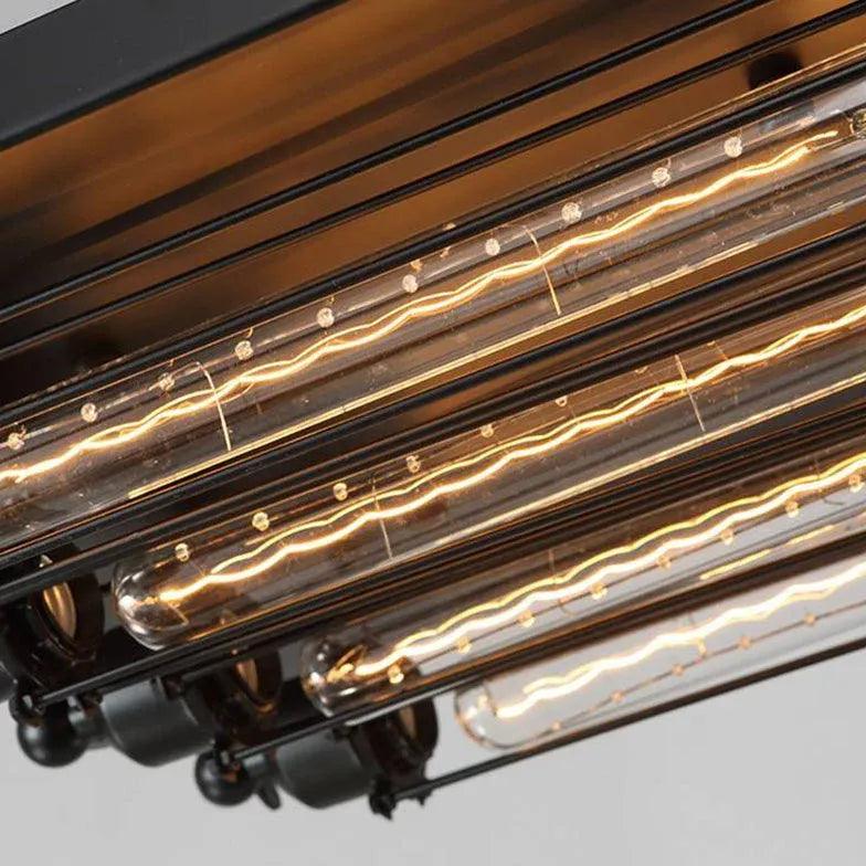 Rectangular Frame Pipe Bulb Vintage Ceiling Light - Clowas