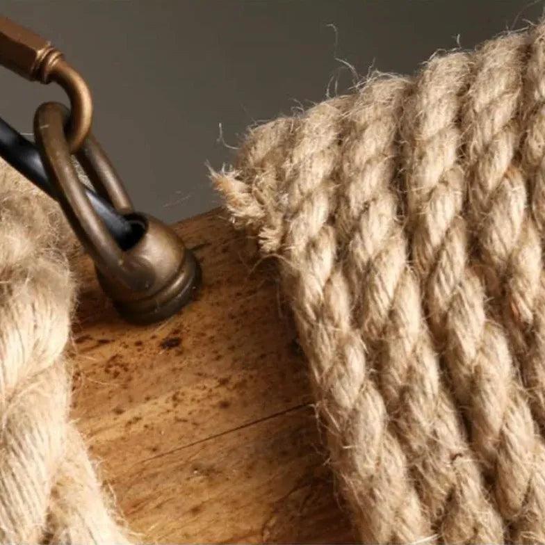 Rope Design Multi-Light Vintage Wooden Pendant Light - Clowas