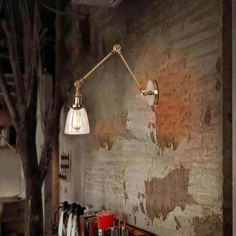 Brass Glass Wall Light Indoor - Clowas