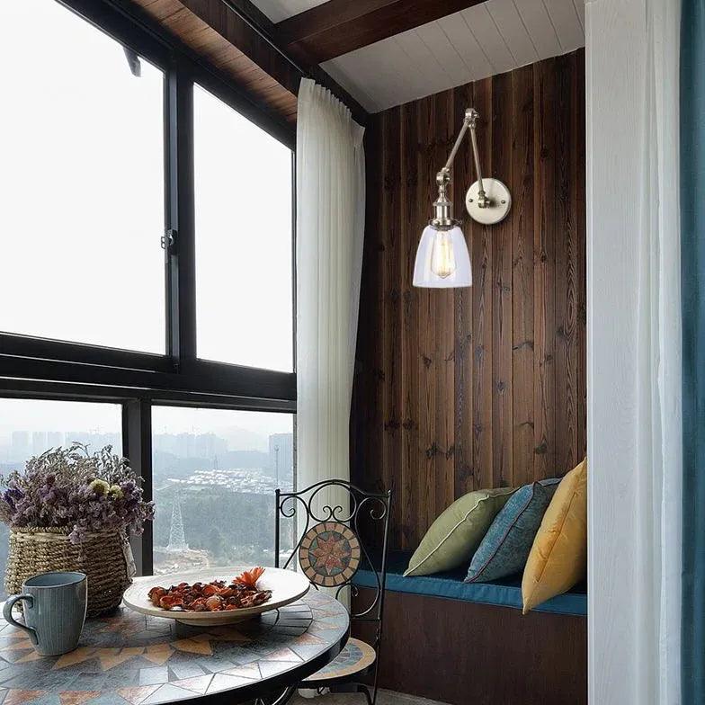 Brass Glass Wall Light Indoor - Clowas