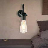Black Single-Arm Exposed Bulb Wall Lamp - Clowas