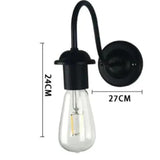 Black Single-Arm Exposed Bulb Wall Lamp - Clowas