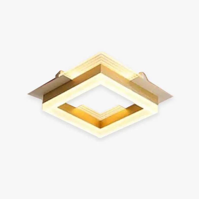 Square Gold Modern Corridor Ceiling Light - Clowas