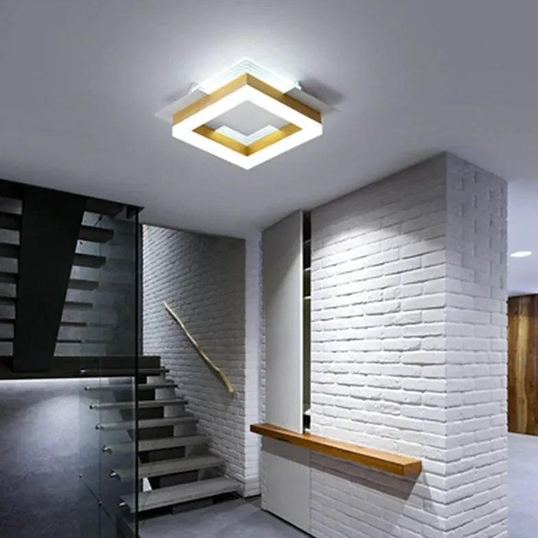 Square Gold Modern Corridor Ceiling Light - Clowas