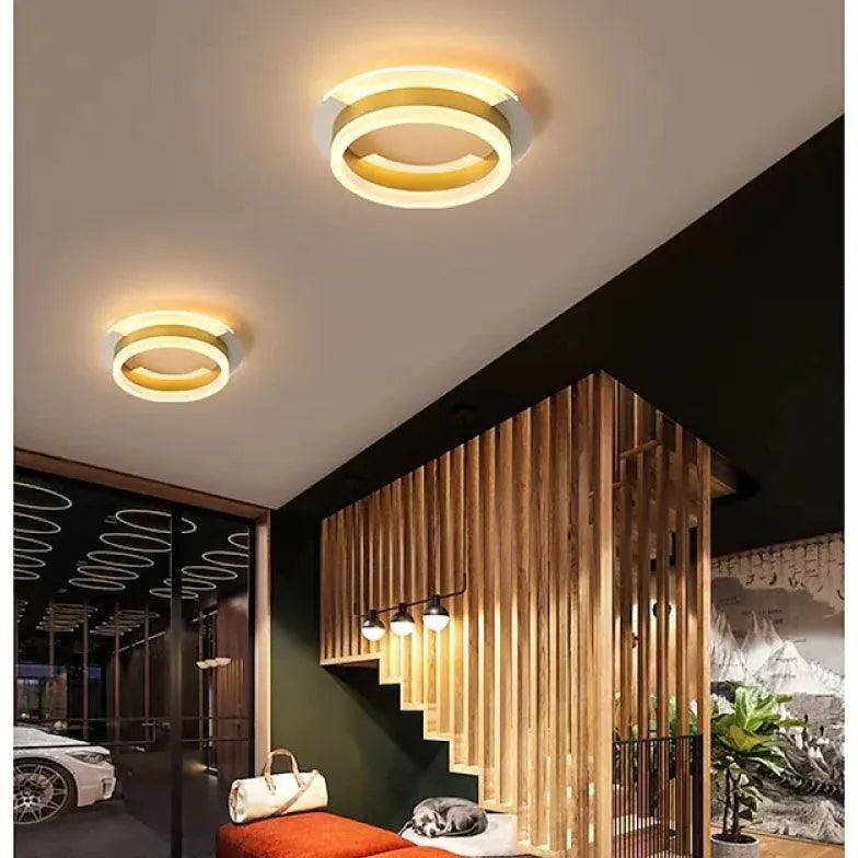 Square Gold Modern Corridor Ceiling Light - Clowas
