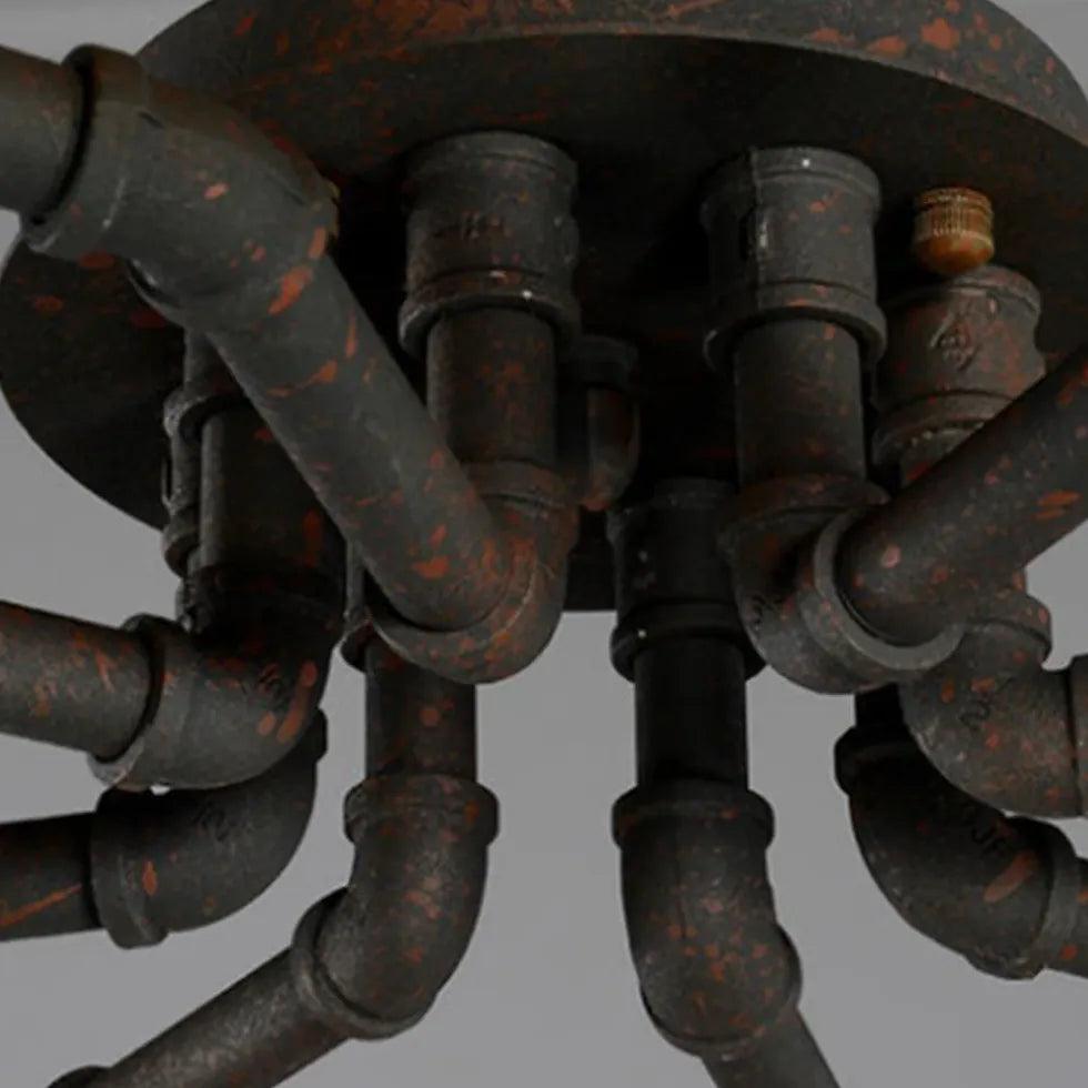 Antique Copper Metal Grid Industrial Ceiling Light - Clowas