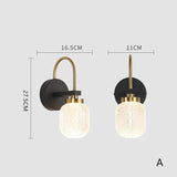 Arc Design Glass Lampshade Bedroom Wall Lights - Clowas