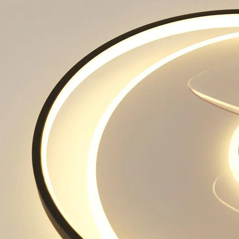 Black and White LED Modern Bedroom Fan Light - Clowas