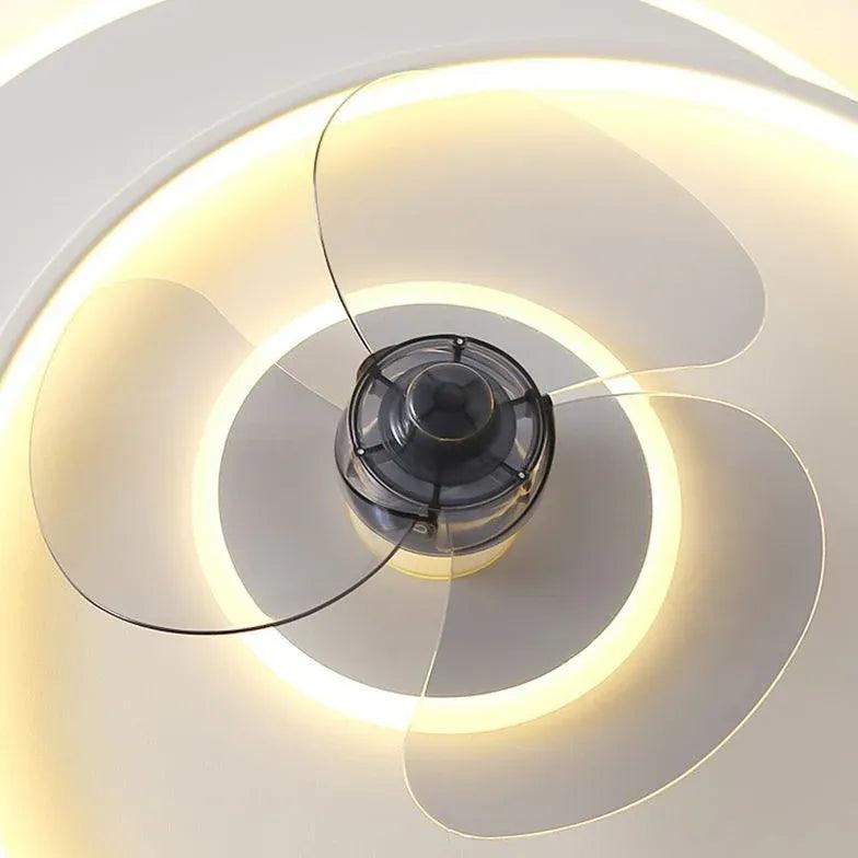 Black and White LED Modern Bedroom Fan Light - Clowas
