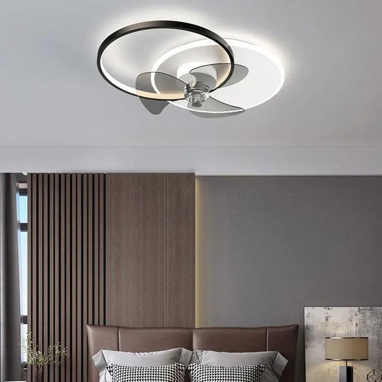 Crossed Ring Design LED Bedroom Fan Light - Clowas