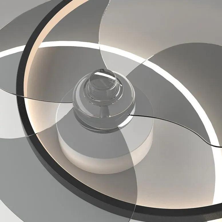 Crossed Ring Design LED Bedroom Fan Light - Clowas