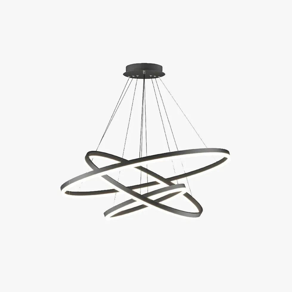 Multi-Ring Modern Black LED Pendant Light - Clowas