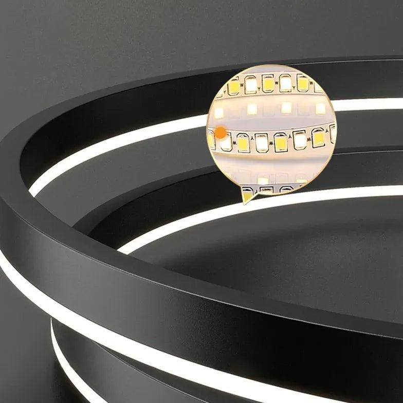 Multi-Ring Modern Black LED Pendant Light - Clowas