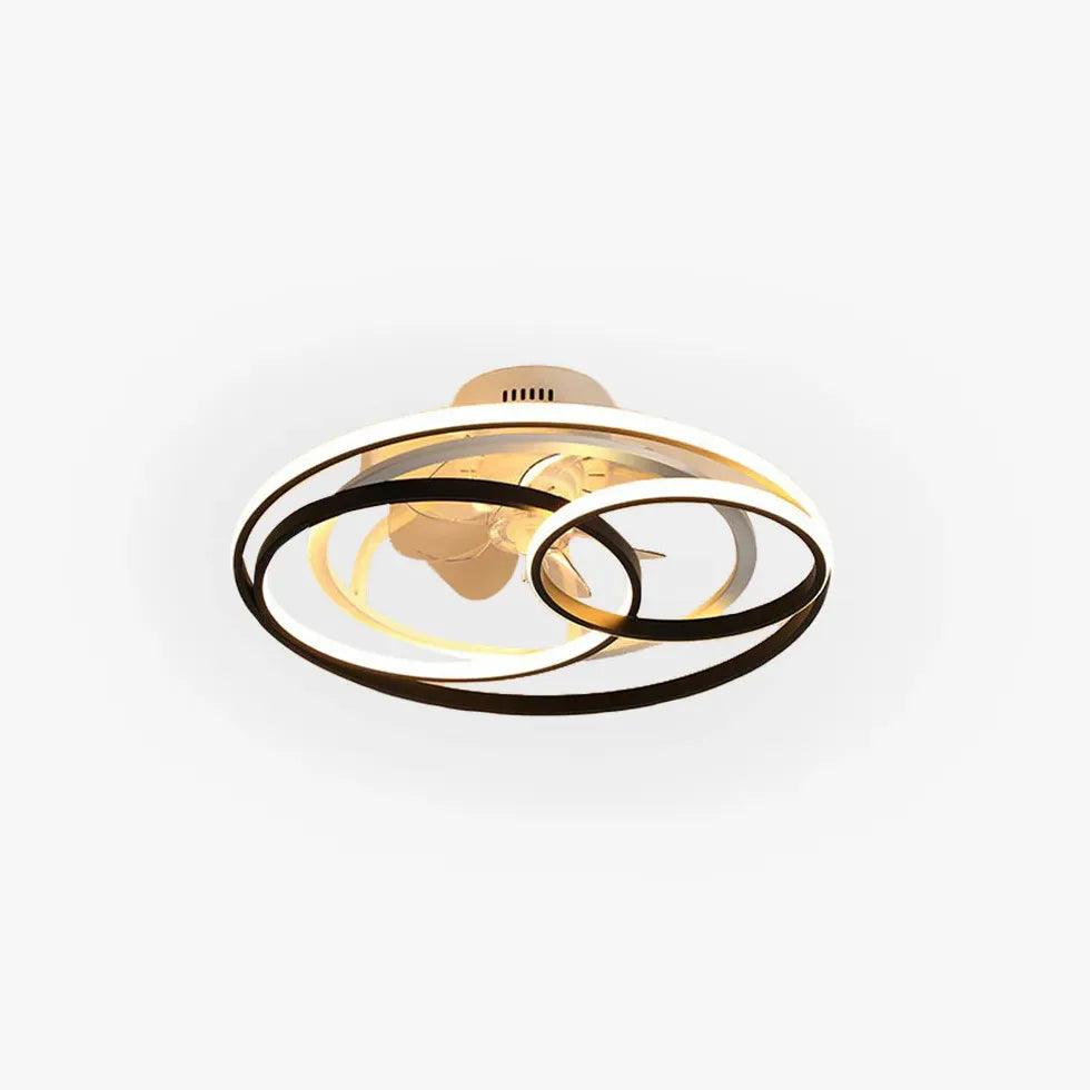 Crossed Ring Design LED Ceiling Fan Light - Clowas