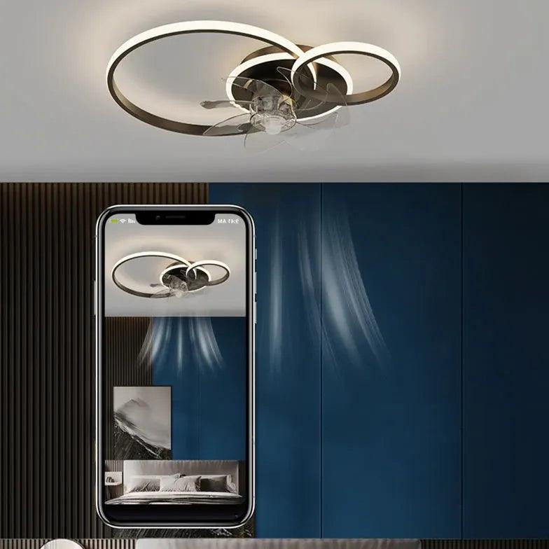 Double Ring Modern LED Ceiling Fan Light - Clowas