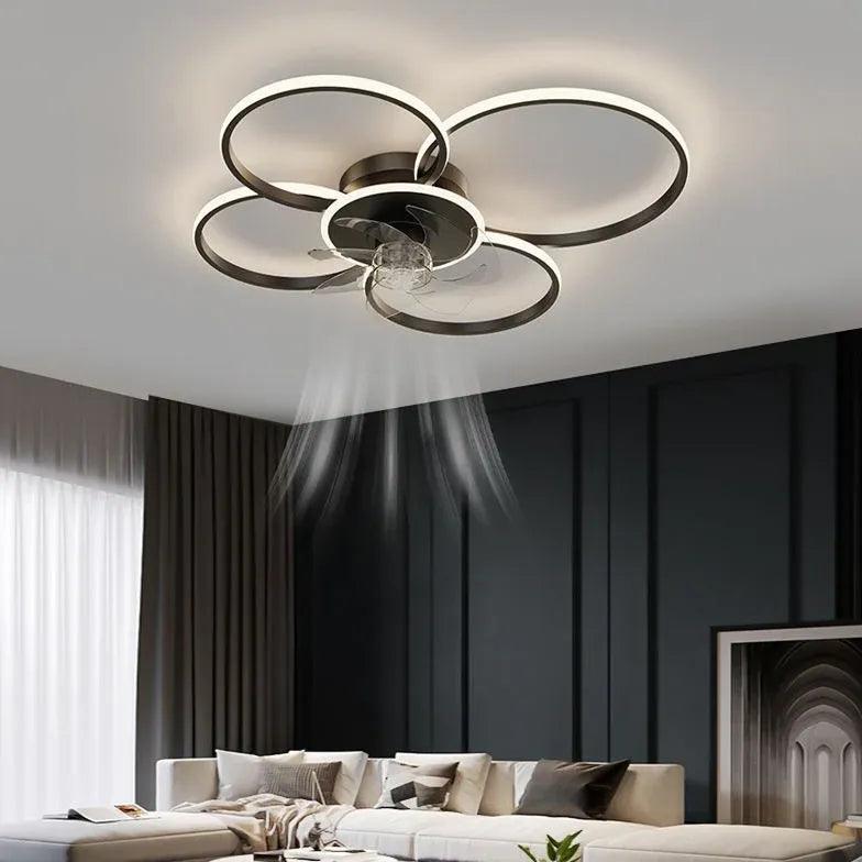 Double Ring Modern LED Ceiling Fan Light - Clowas