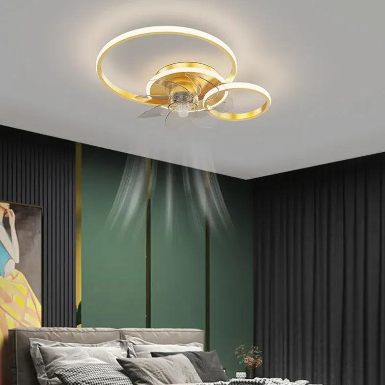 Double Ring Modern LED Ceiling Fan Light - Clowas