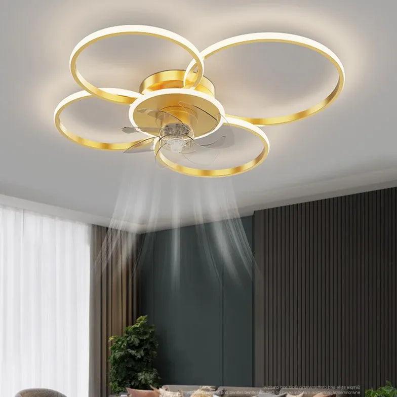 Double Ring Modern LED Ceiling Fan Light - Clowas