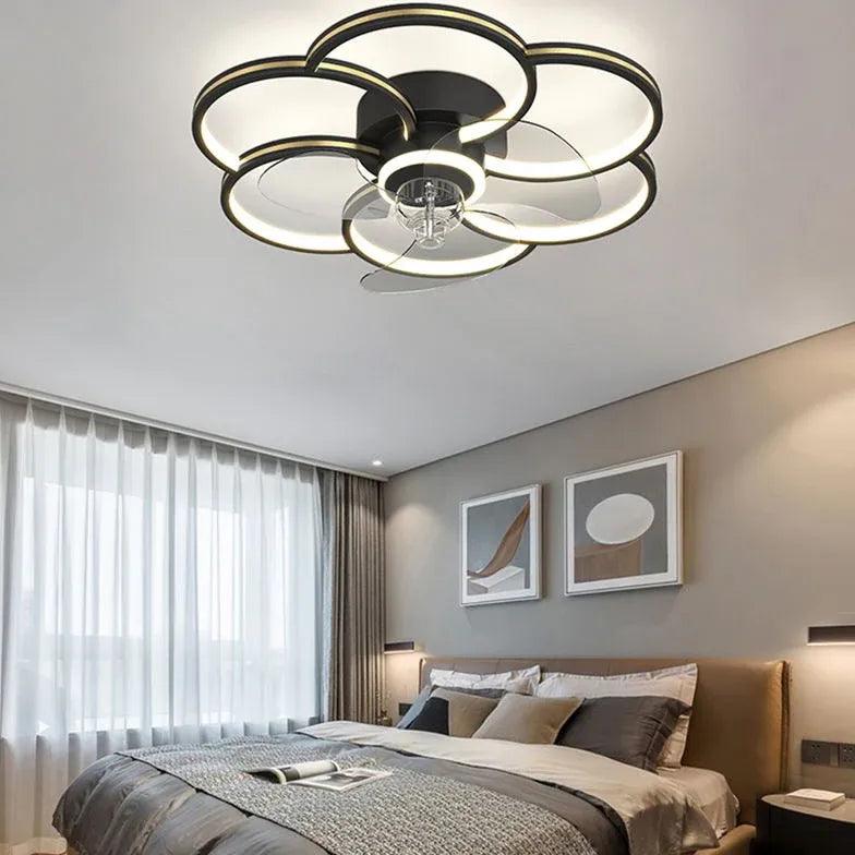 Flower-shaped Design LED Modern Ceiling Fan Light - Clowas
