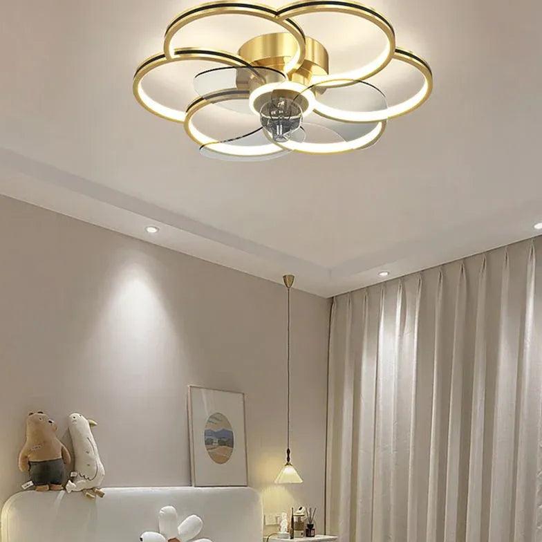 Flower-shaped Design LED Modern Ceiling Fan Light - Clowas