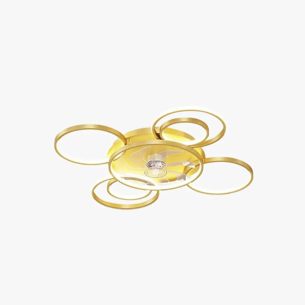 Flower Design Gold LED Modern Fan Light - Clowas