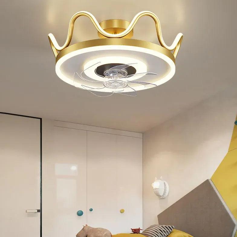 Flower Design Gold LED Modern Fan Light - Clowas