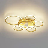 Flower Design Gold LED Modern Fan Light - Clowas