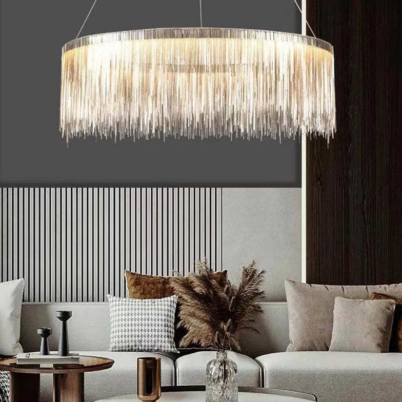 Ring-shaped Tassel Modern Luxury Pendant Light - Clowas
