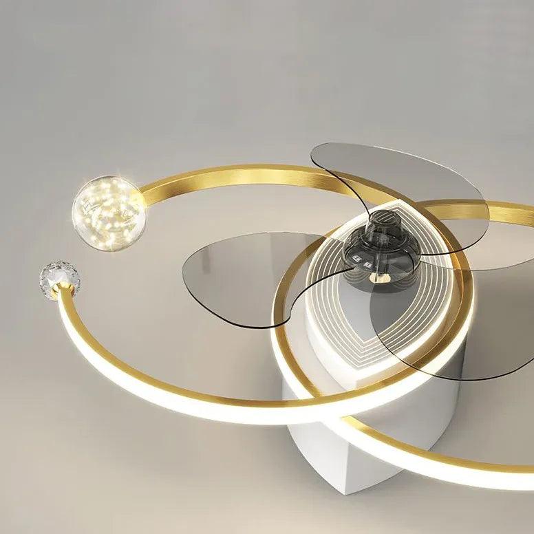 Double Ring LED Bedroom Ceiling Fan Light - Clowas
