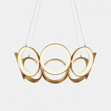 Ring-Shaped Petal Design Gold LED Pendant Light - Clowas