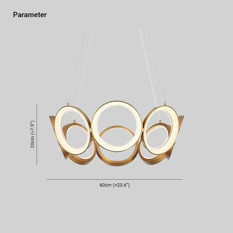 Ring-Shaped Petal Design Gold LED Pendant Light - Clowas
